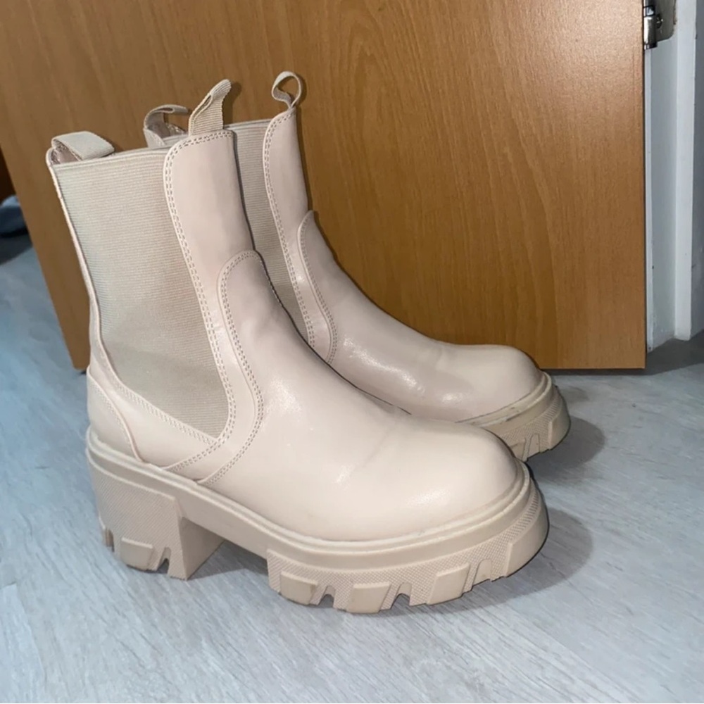 Public Desire Beige Heeled Boots